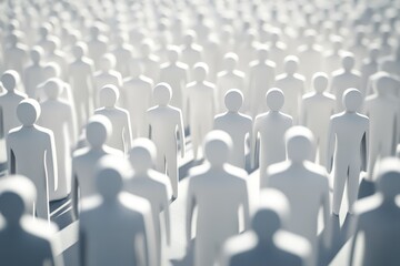 Obraz premium Vibrant Collective of Stick Figures in a Dynamic 3D Rendered Scene