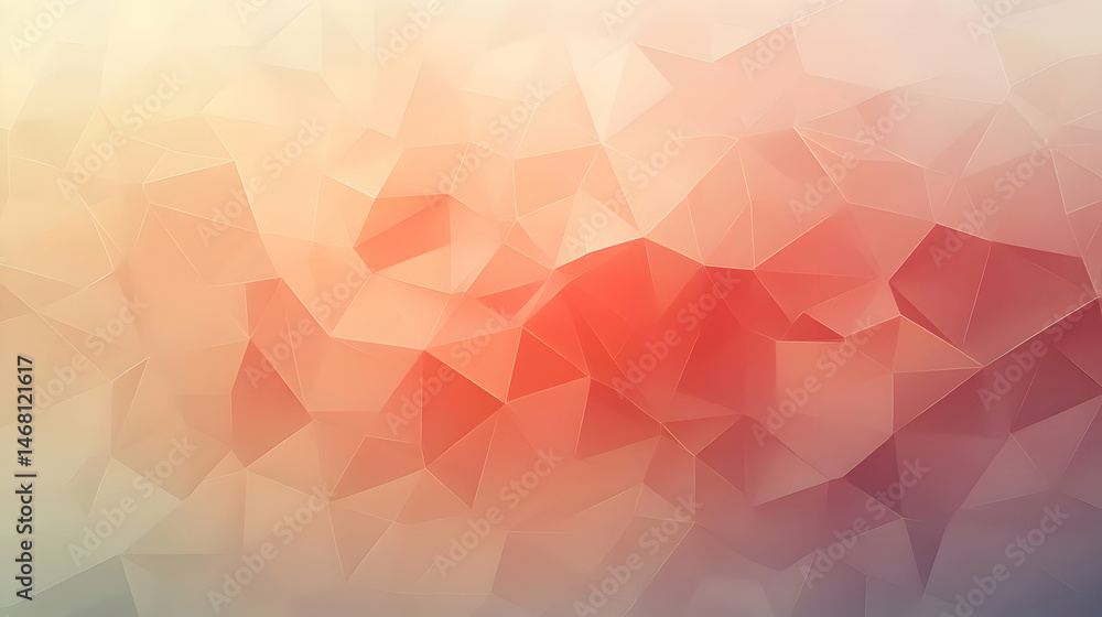 Poster geometric abstraction with soft gradient in pastel colorations and dynamic shapes