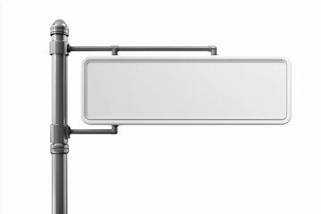 Obraz premium Blank street sign on a metal pole awaiting direction or location indication in a urban area