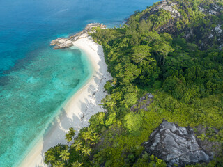Obraz premium Aerial View, seychellen, Mahe, Port Glaud and Therese Island