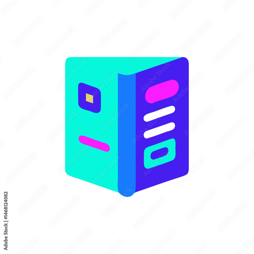 Poster guidebook icon in flat style for travel design with copy space