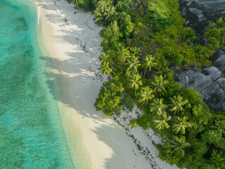 Aerial View, seychellen, Mahe, Port Glaud and Therese Isalnd