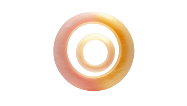 Abstract three dimensional circles with gradient colors and black background illustration - Powered by Adobe