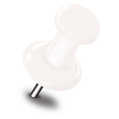 White Pushpin, Free Trial, PNG File, Transparent Background, Thumbtack for Notes, Memos, Sticky Notes, Maps	