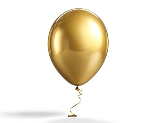 Golden Balloon with Ribbon