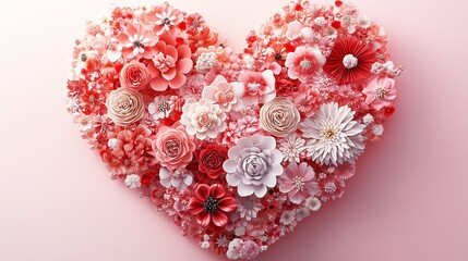 Beautiful Flowers in Heart Schape for Valentines Day Beautiful Gift Card for International Womens Day Beautiful Multicolored Heart Colorful Natural Flowers together Romantic Concept for Mothers Day