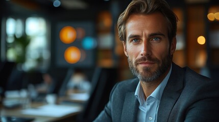 Confident man portrait restaurant setting