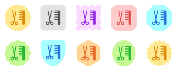 Editable scissors and comb, grooming vector icon. Veterinary, animal, pet care, pet shop. Part of a big icon set family. Perfect for web and app interfaces, presentations, infographics, etc