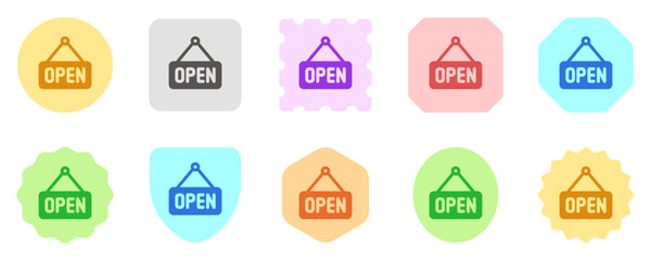 Editable store sign open vector icon. Food, restaurant. Part of a big icon set family. Perfect for web and app interfaces, presentations, infographics, etc