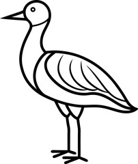 migratory bird outline on transparent background