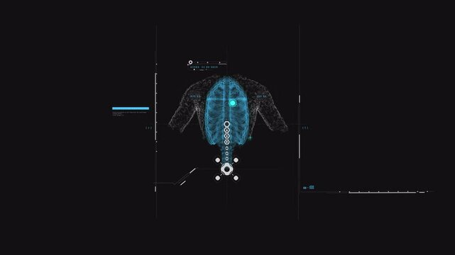 Digital body scan futuristing abdominal scan in 4k