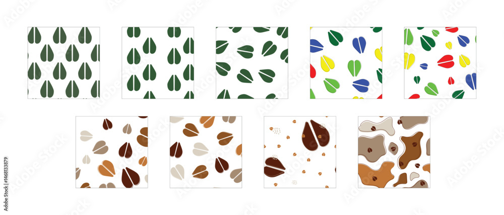 Poster bundle seamless pattern with giraffe footprints. animal footprint repeat background collection for t