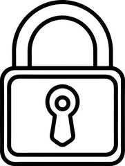  Lock vector icon outline on transparent background
