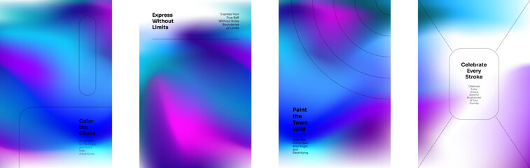 Fluid gradient background with smooth neon blend of blue, pink, and violet. Abstract wavy pattern with soft blur effect. Modern vibrant design for posters, covers, digital vector layouts