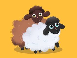 Cartoon sheep vector image .sheep, baba sheep , baba black sheep 