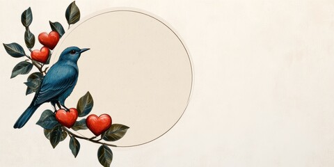 retro love postcard, s themed dia dos namorados postcard template with vintage typography, warm tones, hearts, love birds space for text