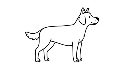 Fototapeta premium Line art dog illustration