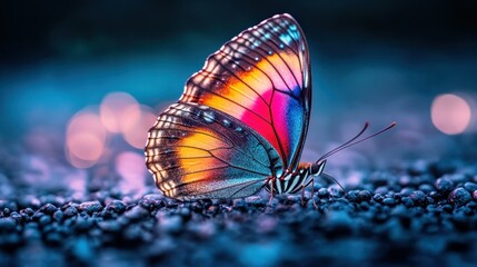 Radiant butterfly on a dark ground