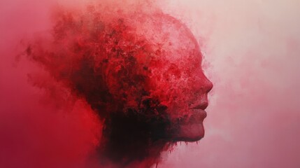 Crimson Dissolution: A Surreal Portrait of Inner Turmoil