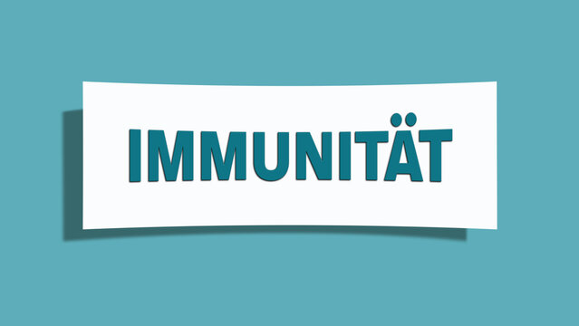 Immunitaet (immunity) - A card isolated on light green background.