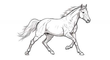 Running horse line illustration