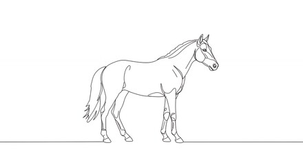 Single line drawing of horse