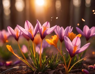 Fototapeta premium Sunset Crocus Blossoms
