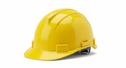 Fototapeta premium High-Resolution 3D Render of a Vibrant Yellow Safety Helmet, Ideal for Construction, Industrial, and Safety-Related Projects