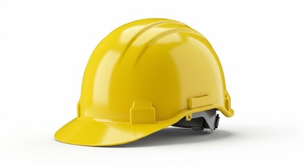 Fototapeta premium High-Resolution 3D Render of a Vibrant Yellow Safety Helmet, Ideal for Construction, Industrial, and Safety-Related Projects