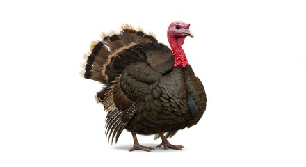 Turkey portrait isolated on white background