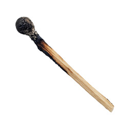 A burnt matchstick after being used