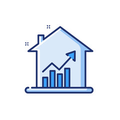 House Icon with Upward Graph Arrow Symbolizing Real Estate Growth