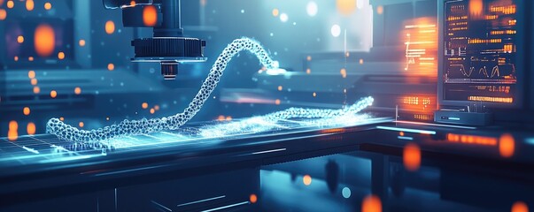 Futuristic DNA Sequencing Lab