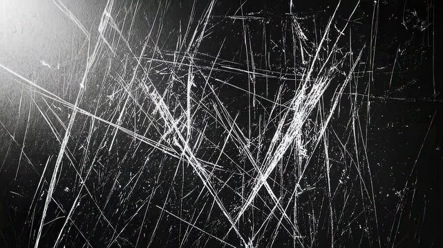 Abstract scratched dark surface with light reflections