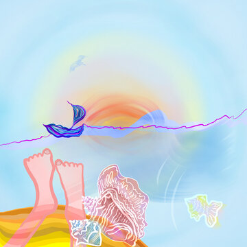 Sunset at seashore