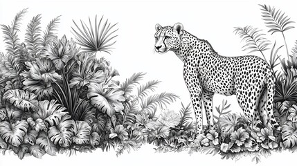 Cheetah in a lush jungle
