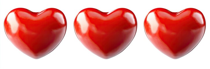 Three glossy red hearts (1)