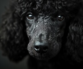 Close-up portrait of a poodle. Domestic pet