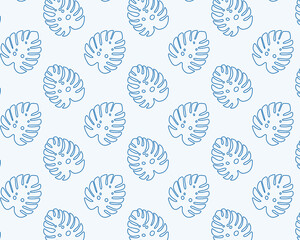 Monstera leaf pattern. Seamless vector illustration