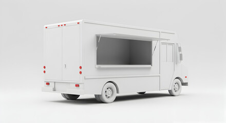 Blank Food Truck Mockup isolated on white background