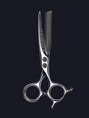 silhouette background hair cutting tool scissor barbershop equipment simple vintage Generate AI
