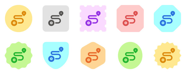 Editable route, location tracking vector icon. Map, location, navigation. Part of a big icon set family. Perfect for web and app interfaces, presentations, infographics, etc