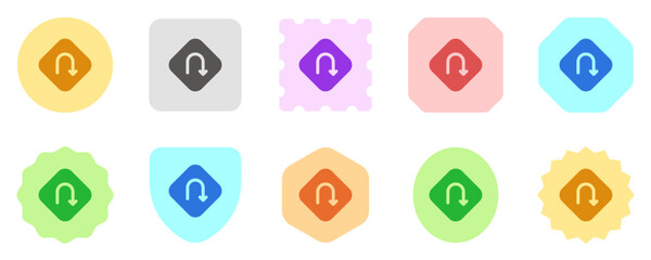 Editable u turn vector icon. Map, location, navigation. Part of a big icon set family. Perfect for web and app interfaces, presentations, infographics, etc