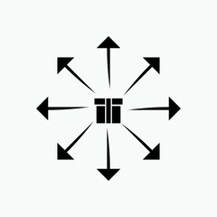 Moving Icon. Spread, Distribution Symbol. 