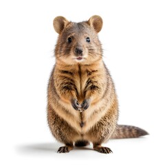 Adorable Quokka Posing on White Background