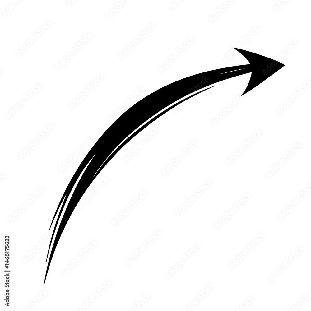Aufkleber abstract curving arrow graphic design element for website art grey line on transparent background