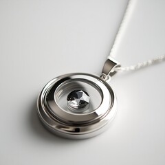 Elegant Silver Crystal Pendant Necklace: Stylish Modern Jewelry Gift Accessory with Gemstone Reflections for Fashion Ware