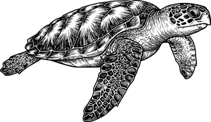 Obraz premium Turtle marine animal icon. Sea turtle silhouette. vector illustration 