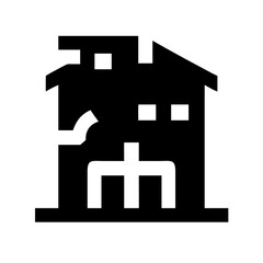 Obraz premium Icon of a damaged building to signify destruction or disrepair