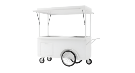 White Food Cart isolated on transparent background